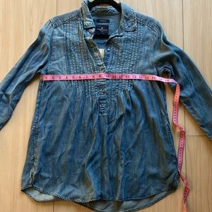 American Eagle jegging fit chambray lyocell long sleeve Tunic Size Small